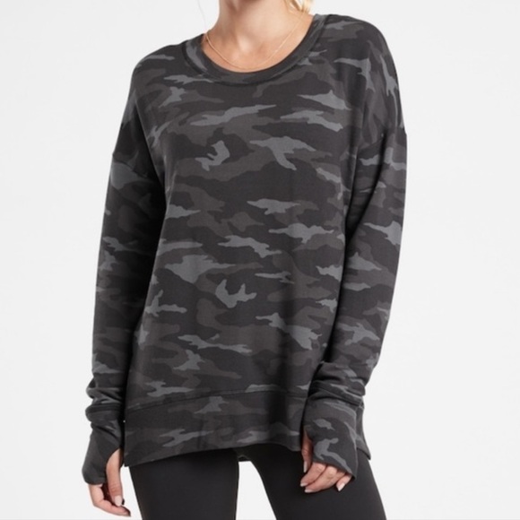Athleta Tops - Athleta Coaster Luxe Printed Sweatshirt Camo